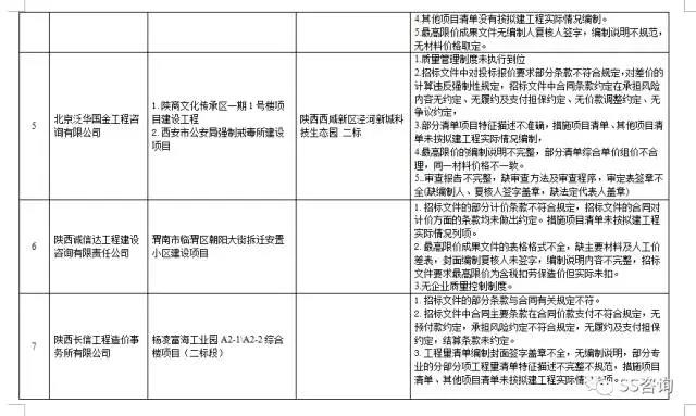 工程造價(jià)咨詢、招標(biāo)代理企業(yè)問題列表